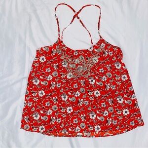 Hollister Red Floral Camisole Top